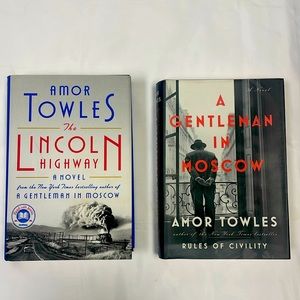 Hardcover Amor Towels books The Lincoln Highway and A Gentleman in Moscow